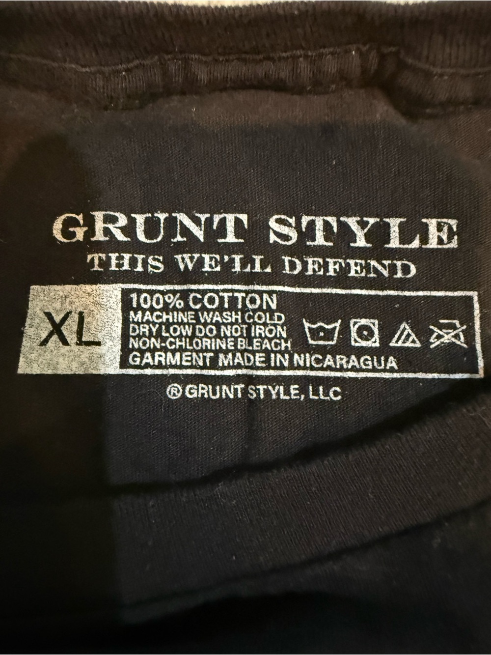 Grunt Style Black T-Shirt with White Printed Label